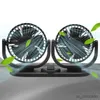 Electric Fans Dual Head 12 Volt Fan Justering USB Dashboard Fan 4000 RPM Fan för alla kopparmotor Mute Two Five Leaf Design