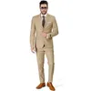 Trajes de hombre caqui hombres Slim Fit 2 botones solapa con muesca piezas Blazer y pantalones ropa de novio traje Formal de boda de negocios traje Homme