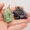 Pendant Necklaces Natural Semi-precious Stone Charms Irregular Wire Wrap Crystal Bud For Women Jewelry Making DIY Necklace Gift