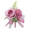 Fleurs décoratives 1 pièces boutonnières Roses en soie artificielle Corsage boutonnière garçons d'honneur boutonnière pour hommes femmes accessoires de mariage