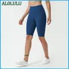 Al0lulu Women's Yoga Pants Fitness Sports Outdoor Running Dance Training Nude Sanded Quick Drying 5ポイントパンツ