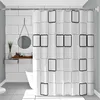 Rideaux de douche Doublure de rideau de douche nouvellement imperméable Peva rideaux de salle de bain grand rideau de bain Design carré avec accessoires de salle de bain