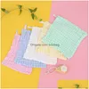 Towel Baby Cotton Plain Square Born Handkerchief Face Infant Wipe Hands Toddler Bibs 70 O2 Drop Delivery Home Garden Textiles Dhbux