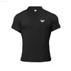 Men's T-Shirts Running Polo Short Sleeve T Shirt Men Fitness Slim Sports Cotton T-shirt Fashion Tees Tops Summer turndown collar Gym Clothing L230715