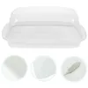 Dinnerware Sets Storage Rack Butter Holder Refrigerator Plastic Dishes Cheese Keeper Tray Lid Container