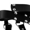 Mens Fashion Harness Party Clubwear Body Shoulder Chest Belt Buckle Pu Leather Harness Gay Man Punk Gothic Metal Chain Halter L230704