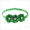 Odzież dla psów 50/100pcs Pet Tows Ties Flower z błyszczącymi dżerestonami jasny kolor Małe środkowe krawat