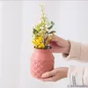 Vaser plast vas kreativ nordisk stil torr och våt blommor arrangemang container imitation keramisk saftig kruka