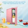 Mini Fridge, LED Mirrored Beauty Fridge, 8L Mini Refrigerator, Portable Compact Personal Fridge Cooler, AC/DC Thermoelectric Cooler And Heater