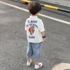 Set di abbigliamento Tuta estiva per ragazzi 2023 Bambini Streetwear T-shirt a maniche corte per ragazzo Pantaloncini Set sportivo in due pezzi Completi larghi per bambini 230714