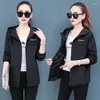 Women's Trench Coats Two Side Wear Spring Autumn Women Jacket Hooded Geometric Print Outwear Coat Plus Size Female Windbreaker Tops M-4XL