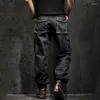 Herren-Jeans für Herren, Herbst/Winter, Multi-Pocket-Overall, lockere Hose mit geradem Bein, Übergröße