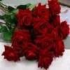 Fleur de rose artificielle romantique française DIY Velvet Silk Fleur pour la fête à la maison Décoration de vacances GB5272478