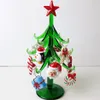 Artisanat en verre de Murano fait à la main Figurines d'arbre de Noël ornements simulation de décoration d'arbre de Noël avec 12 accessoires suspendus 2309P