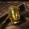 Oggetti decorativi Figurine Resina Creativo Sud-est asiatico Statue antiche di testa di Buddha Figurine in miniatura dorate Zen Home Interior Decor Oggetti 230715