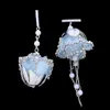 Charm Light Luxury Flower Tassel Zircon örhängen Blue Harts Rose Fairy Aura överdrivet Pearl 230630