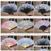 Arts And Crafts Vintage Style Silk Folding Fan Chinese Japanese Pattern Art Craft Gift Home Decoration Ornaments Dance Hand Fans 580 Dhirq