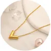 Designer plaqué or lettre pendentif colliers chaîne en acier inoxydable ras du cou marque colliers pour femmes bijoux de fête de mariage cadeaux d'amour