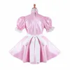 Pink Pearl leer sissy meid jurk Halloween cosplay kostuum314c