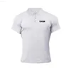 Męskie koszulki biegające koszule polo Men Slim Fit Krótkie rękawie polo męsko bawełniane modne ubranie fitness Summer Gromible Gym Sports Polo Shirt L230715