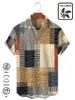 Chemises décontractées pour hommes Haiian Shirt pour hommes Tissu en lin d'été Vintage Stripes Beach Spray Y2kStreetwear T-shirt à manches courtes surdimensionné 5XL Vêtements L230715