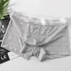 Cuecas Moda Gelo Seda Homem Cueca Cueca Xadrez Respirável Cueca Boxer Masculina Sexy U Pouch Cuecas Cuecas