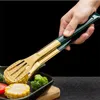 Cooking Utensils Stainless Steel Food Barbecue Grilling Tongs Heat Resistant Salad Bread Buffet NonStick Clip Clamp Kitchen Accessories 230714