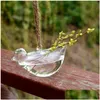 Planters Pots Originality Bird Shape Vase Hydroponics Suspension Transparent Flower Pot Glass Hanging Water Plant Flowerpot Home D Dhcr0