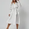 Indumenti da notte da donna Abiti da damigella d'onore Abito da notte in raso a maniche lunghe da donna con cintura Casual Soft Tasca con lacci da salotto Camicia da notte allentata