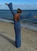 Casual Dresses Knitted Crochet Maxi Cover-Ups Dress Sexy Backless Hollow Out Beach For Women 2023 Summer Holiday Lady Outfits