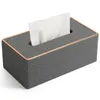 Tissue Dozen Servetten Nieuwe Gouden Rand Tissue Houder Grijze Parel Witte Auto Servet Doos Handdoek Dispenser PU Lederen Tissue Case voor Thuis Decoratie R230715