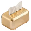 Tissue Boxes Napkins Luxury Golden Tissue Boxes Storage Napkin Holder Paper Case Organizer Ornament Desktop Tissue Holder Kitchen Tissue Box R230714