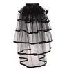 女性のための黒いティアードチュールチュールスカートスカートバスルコスチュームゴシックビクトリア朝のスチームパンクブラックオーバースカートホワイトレッドパープル3382
