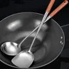 Ustensiles de cuisine 304Lange Steel Rvs Wok Spatel Equpment Kitchen Keuken Sleuven Rijst Kookgerei Gebruiksvoorwerp Set Turner 230714