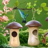 Trädgårdsdekorationer kolibri bo handgjorda trä hängande kolibri hus fågelbo bur hängde fågelhus för trädgård dekoration husdjur sovrum l230715