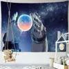 Camess Dome Kameralar Galaxy Astronot Goblen Kozmik Uzay Duvar Asma Psychedelic Büyücülük Boho Ev Arka Plan Oturma Odası Dekor R230714
