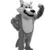 2018 haute qualité loup gris mascotte costumes de mascotte Halloween dessin animé adulte taille longue peluche loup Aniaml fantaisie fête Dress282p