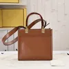 2023 Top Luxury Cowhide Women's Tote Bag Medium Double Plastic Handle Single Shoulder Crossbody Bag Brown White Black Casual Fashion Personality Trend Brand Style