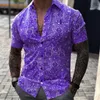 Mäns casual skjortor mode 3d digital tryck strandskjorta män lapel knapp avslappnad lös topps 2023 sommar haiian skjortor streetwear kläder för man l230715