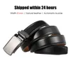 VATLTY 31mm Leather Belts for Men Alloy Automatic Buckle Without Holes Men Brown Belt Natural Cowhide Suit Belt Male L230704