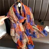 Schals Drucken Seide Frauen Hijab Schal Schal Wraps Mode Große Design Sommer Sonnencreme Satin Bandanda Kopf Foulard Echarpe 2023