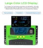 Batterijen 12V 24V Auto MPPT Solar Charge Controller 20A 30A Zonnepaneel PV-regelaar met instelbare kleuren LCD-scherm Dubbele USB-poort 230715