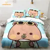 Setler Yatak Setleri Bubu Dudu Karikatür Sevimli Ayı Kawaii Noel Hediyesi King Twin Çift Çocuk Yatak Seti Mikrofiber veya Polyester Nevresim