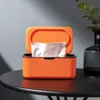 Vävnadslådor servetter plastlåda baby våt torkar vävnadslåda hållare med täck servett fodral ansiktsmask container caja almacenamiento r230715