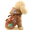 Chien Vêtements À Capuche Manteau Veste Polaire Hiver Chaud Chiot À Capuche Combinaison De Noël Animal De Compagnie Renne Cosplay Vêtements Elk Costume Pour Petit