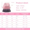 Vestidos para meninas DXTON Meninas com lantejoulas Crianças Unicórnio Estampa Vestido Manga Longa Festa de Aniversário Tule Princesa 230714