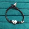 Charm Armband Armband Halsband Cupid Heart Love Silver-Plated Men and Women Par Leather Rope Christmas Gift