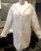 女性のニット女性ニットミンクカシミアセーターフードリアルガールズファッションコートジャケットカーディガンアウトウェア