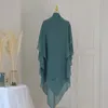 Etnische Kleding Eid Abaya Chiffon Hijab Voor Vrouw Drie Lagen Khimar Mode Moslim Ramadan Vrouwen Gebed Partij Hoofdtooi Dubai Arabisch