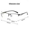 サングラスメンズ抗放射線光線/近視眼鏡ビジネスハーフリム0-600光学